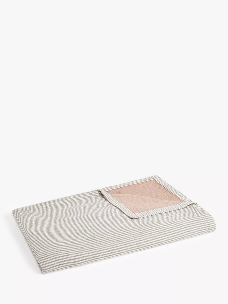 John Lewis reversible stripe cotton bedspread super king size, imported from the UK
