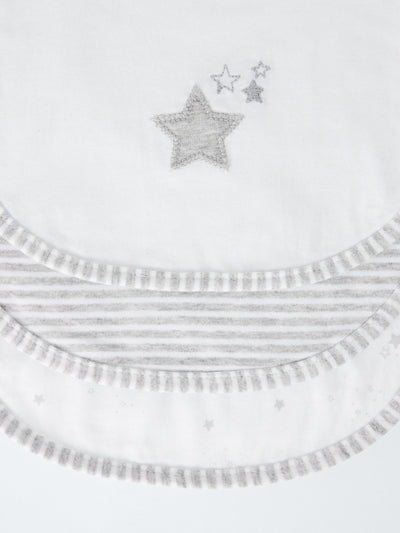 مرايل John Lewis Star Stripe Round عبوة من 3 رمادية - اشترِ عبر الإنترنت من McGrocer