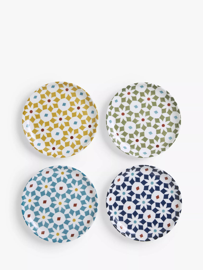 John Lewis Lisbon Fine China Tapas Plates, Set of 4, 15cm, Multi