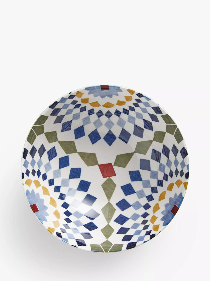 John Lewis Lisbon bowl 20cm green multi - British product