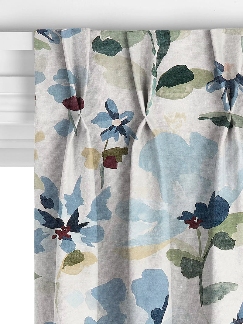 John Lewis Fleur made to measure curtains Lake Blue, imported from the UK