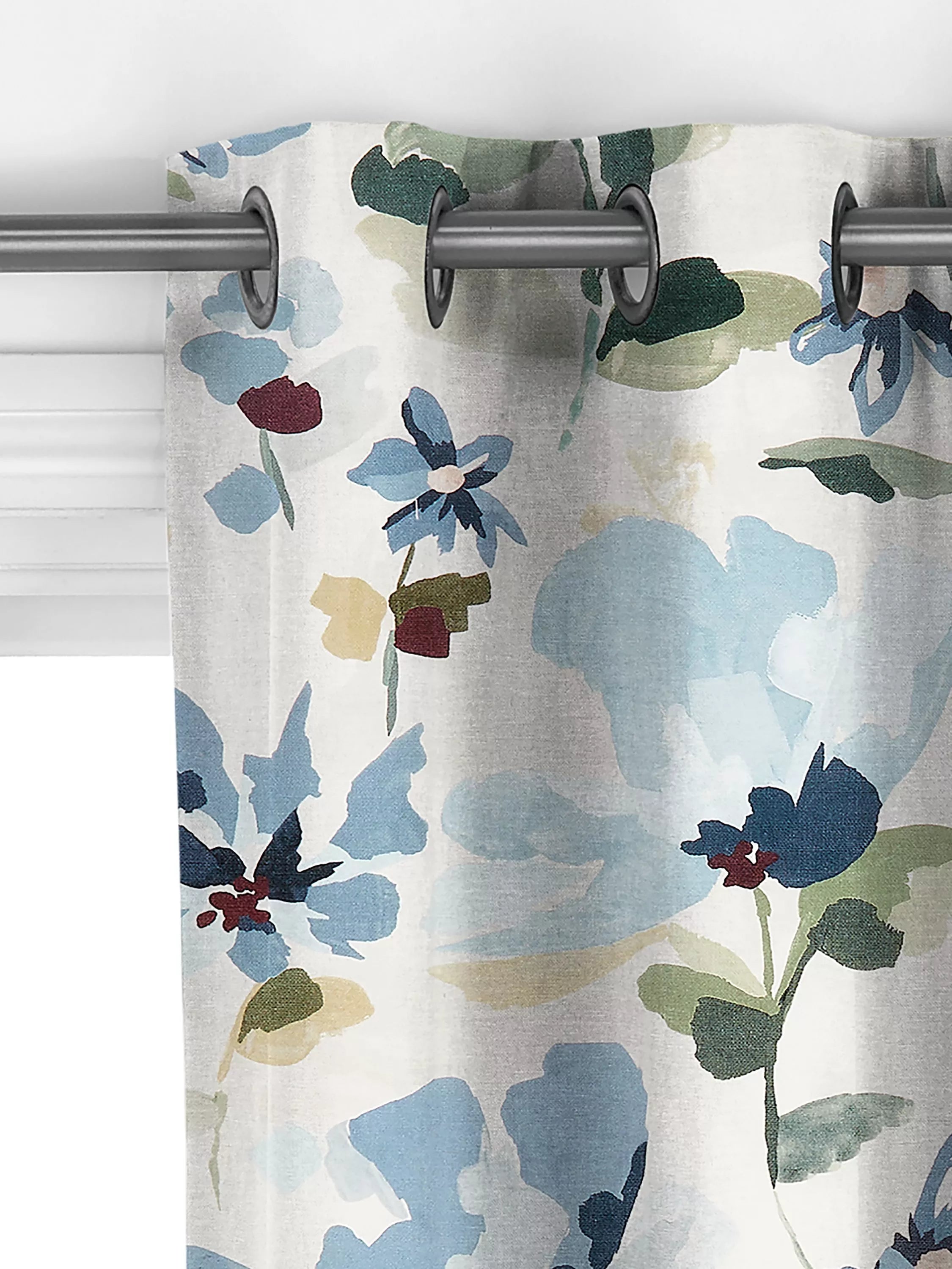 John Lewis Fleur made to measure curtains Lake Blue, imported from the UK