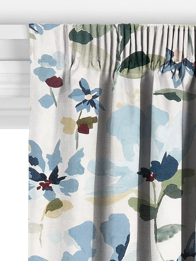 John Lewis Fleur made to measure curtains Lake Blue, imported from the UK