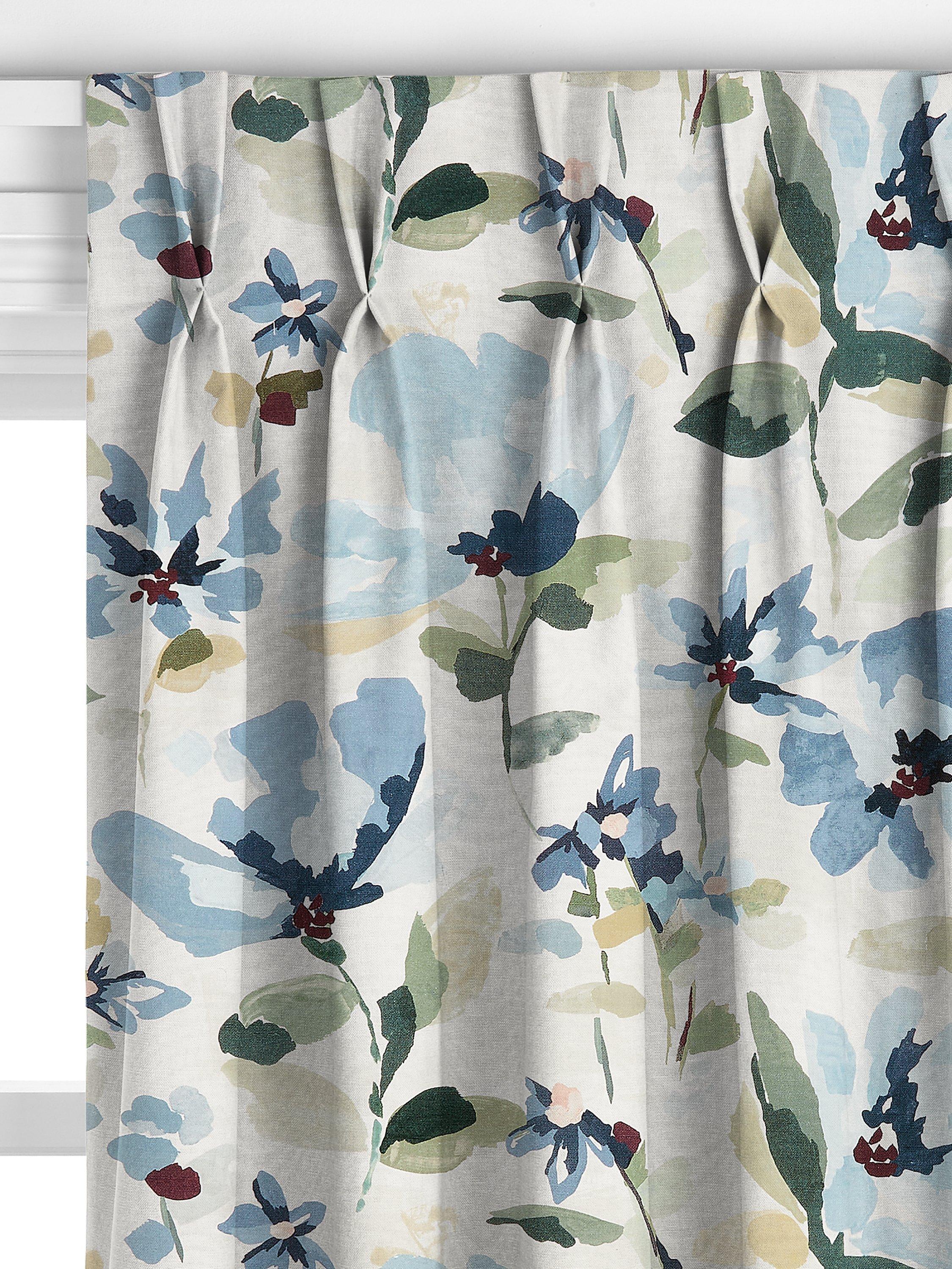 John Lewis Fleur made to measure curtains Lake Blue, imported from the UK