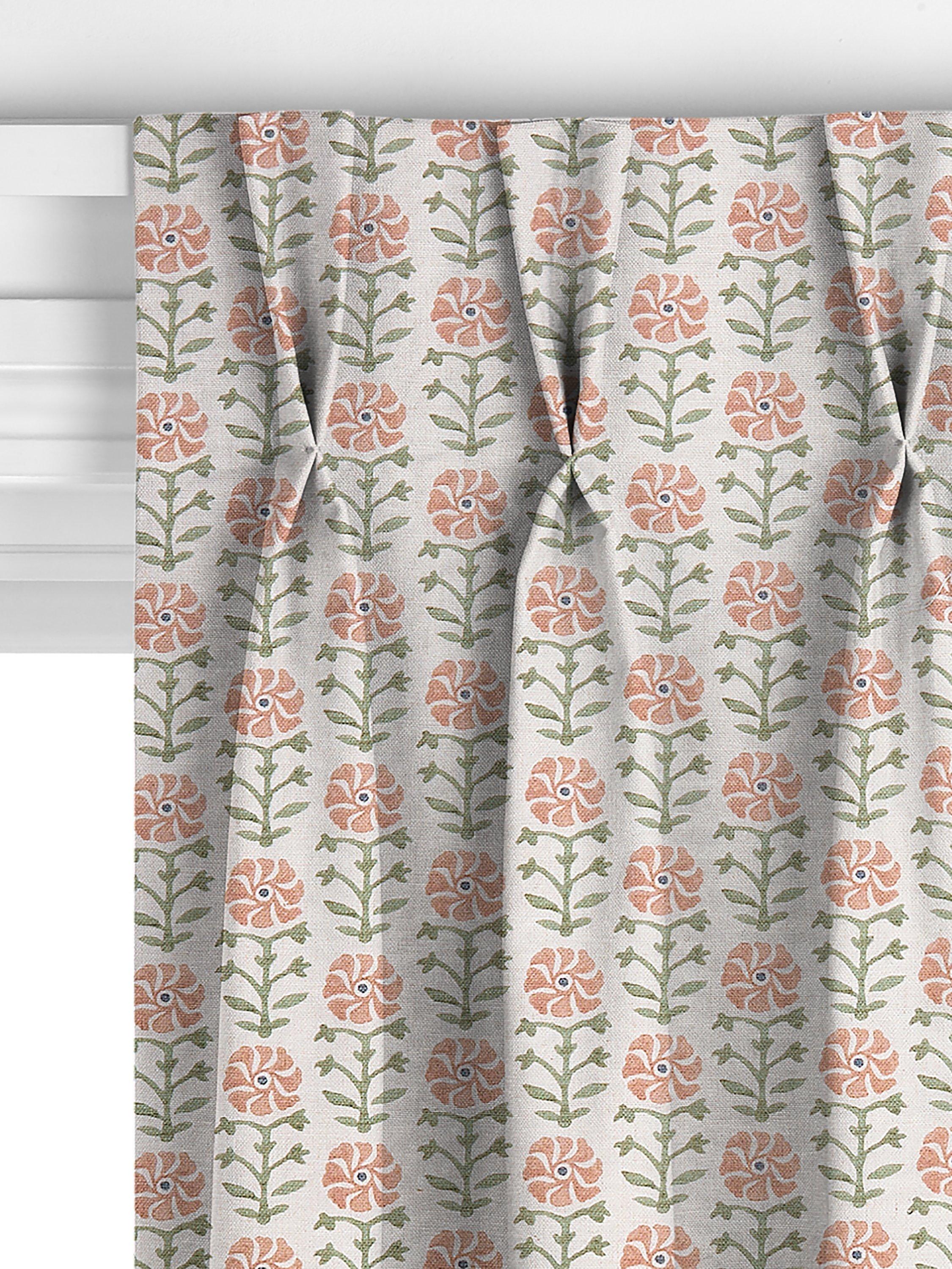 John Lewis Aria pale terracotta floral curtains, UK version