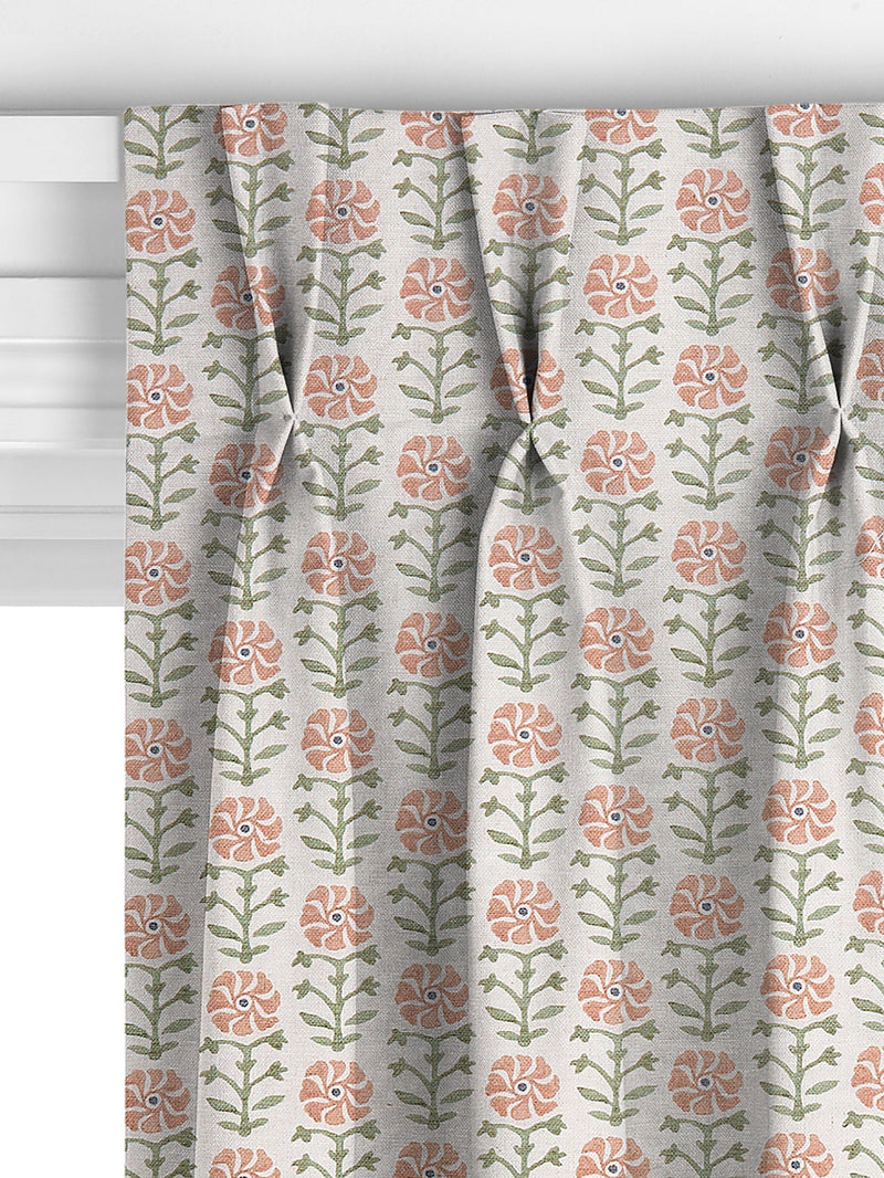 John Lewis Aria pale terracotta floral curtains, UK version