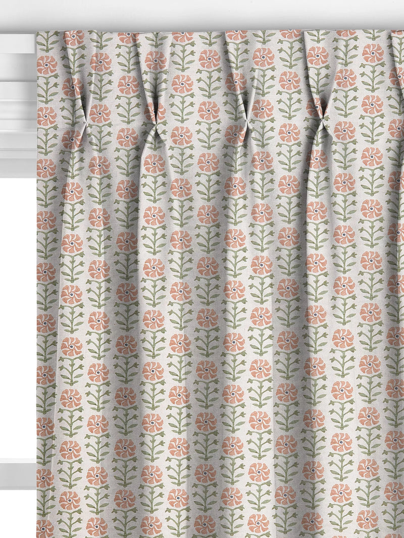 John Lewis Aria pale terracotta floral curtains, UK version