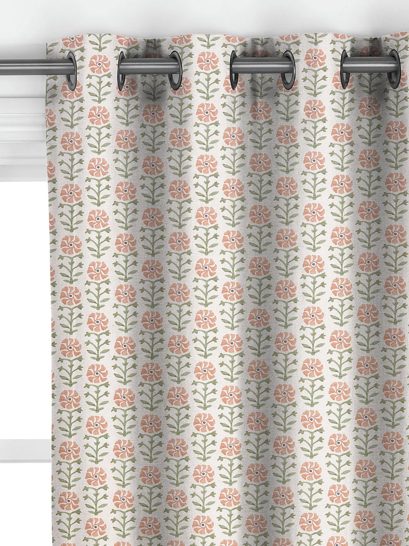 John Lewis Aria pale terracotta floral curtains, UK version