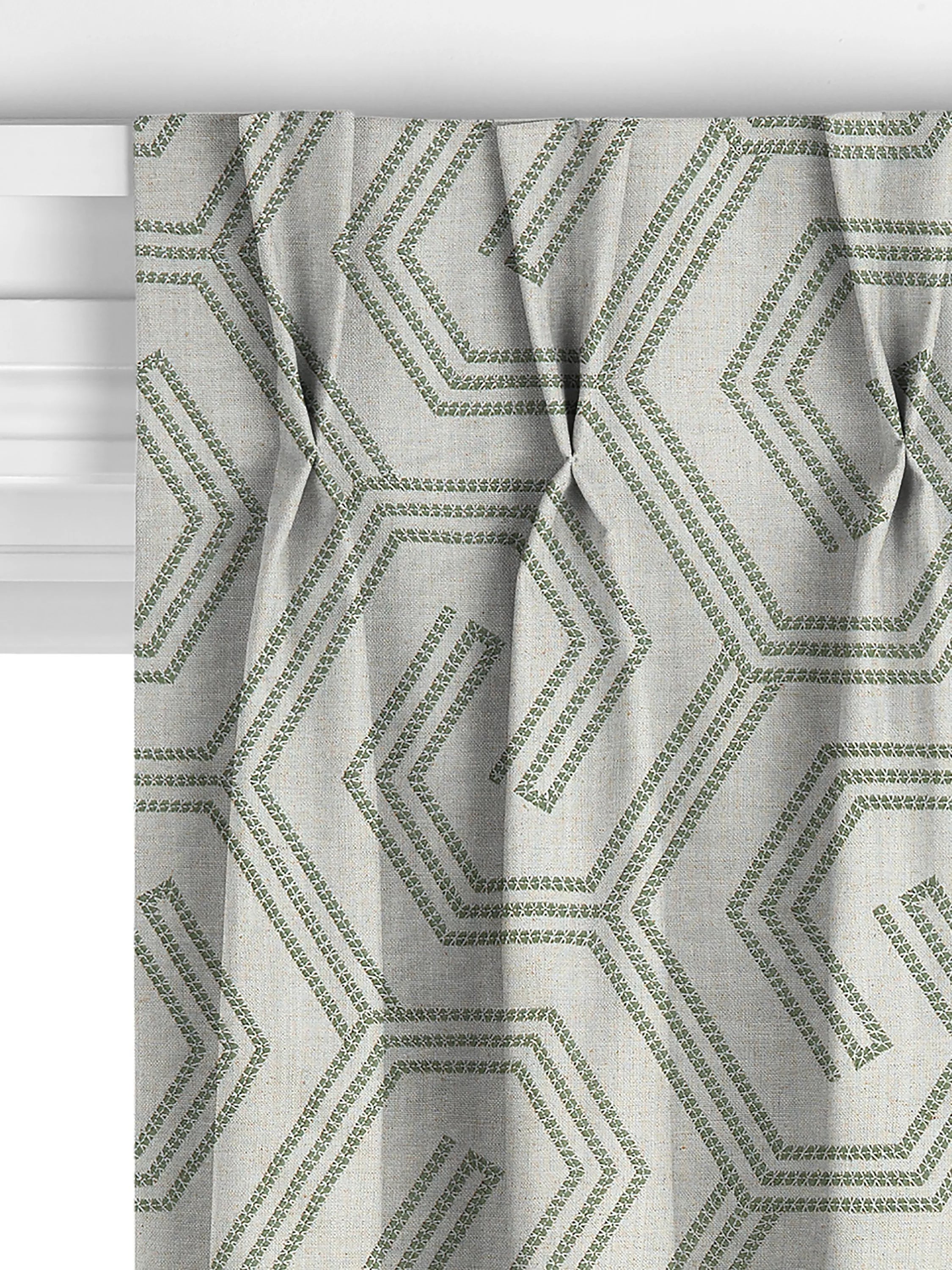 John Lewis Izel embroidered curtains green made to measure (British brand)