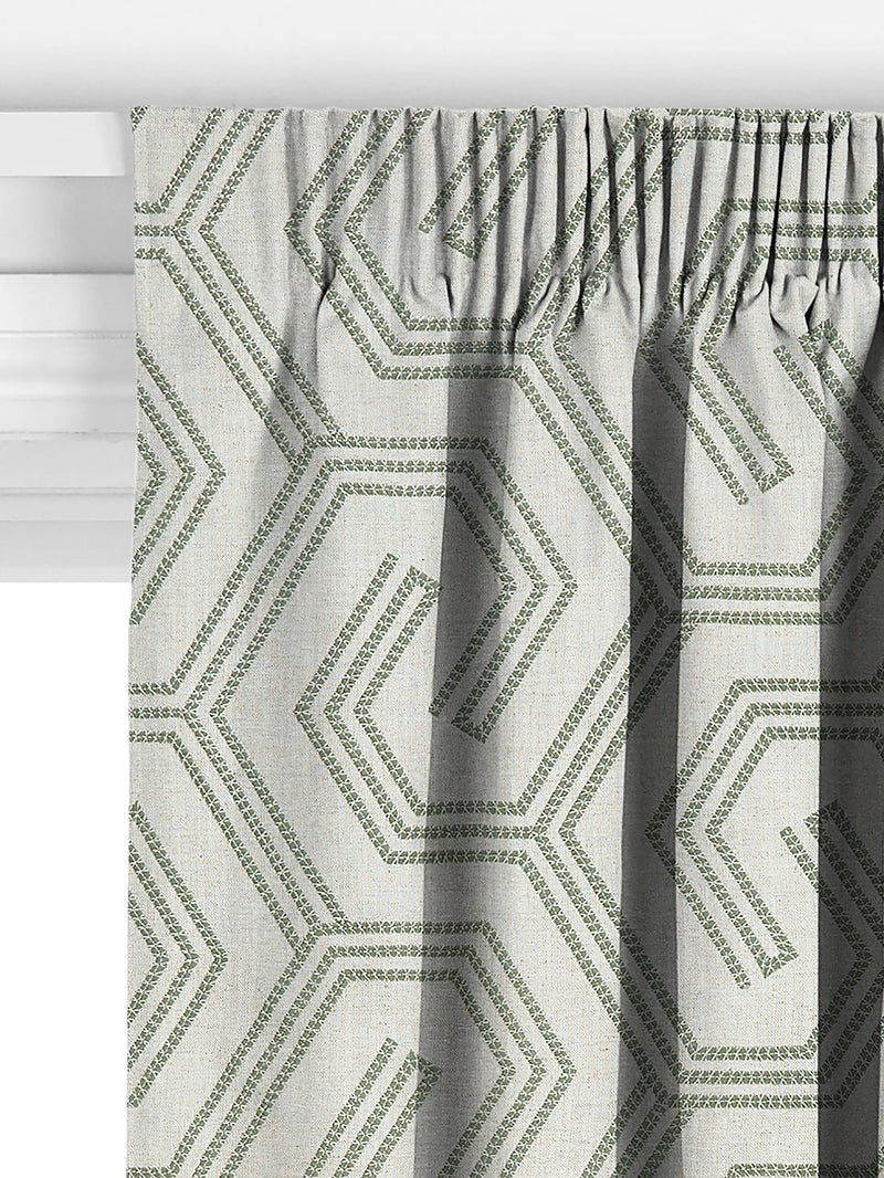 John Lewis Izel embroidered curtains green made to measure (British brand)