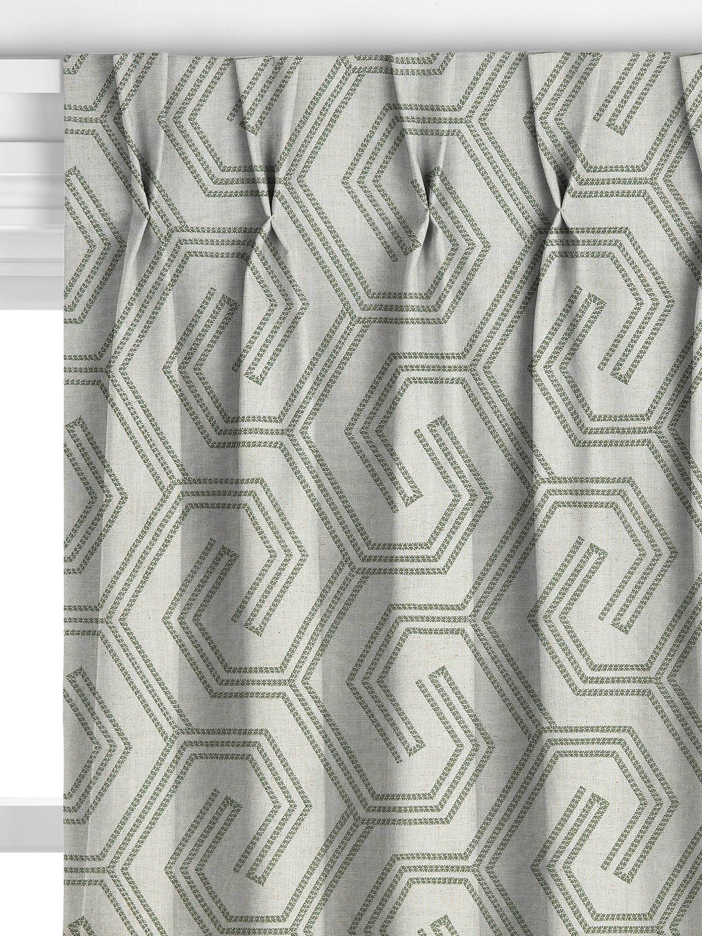 John Lewis Izel embroidered curtains green made to measure (British brand)