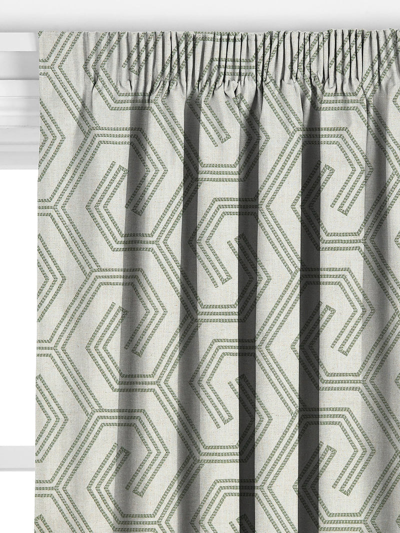 John Lewis Izel embroidered curtains green made to measure (British brand)