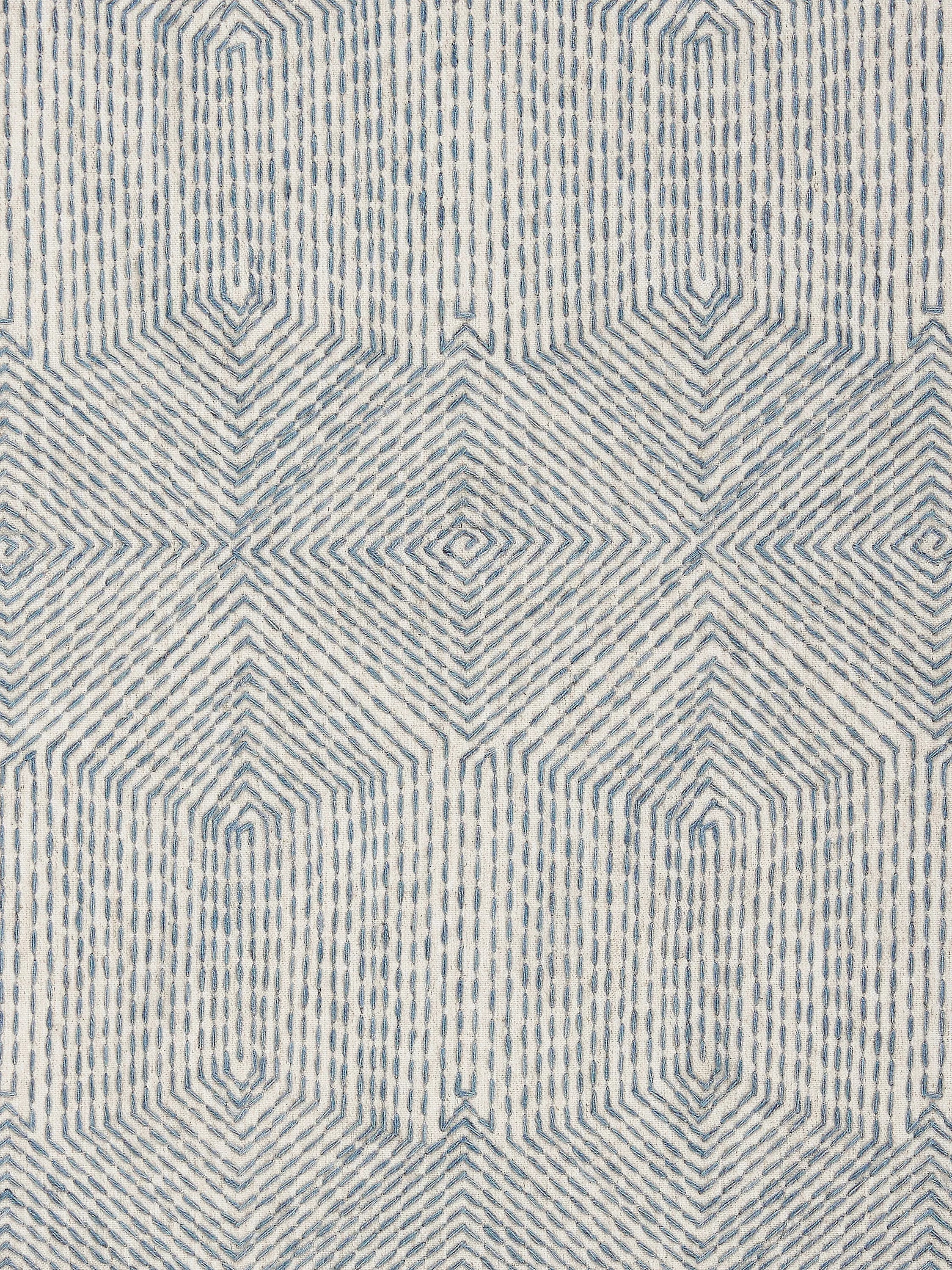 Rideaux John Lewis Flax Embroidery bleu lac, importés du Royaume-Uni