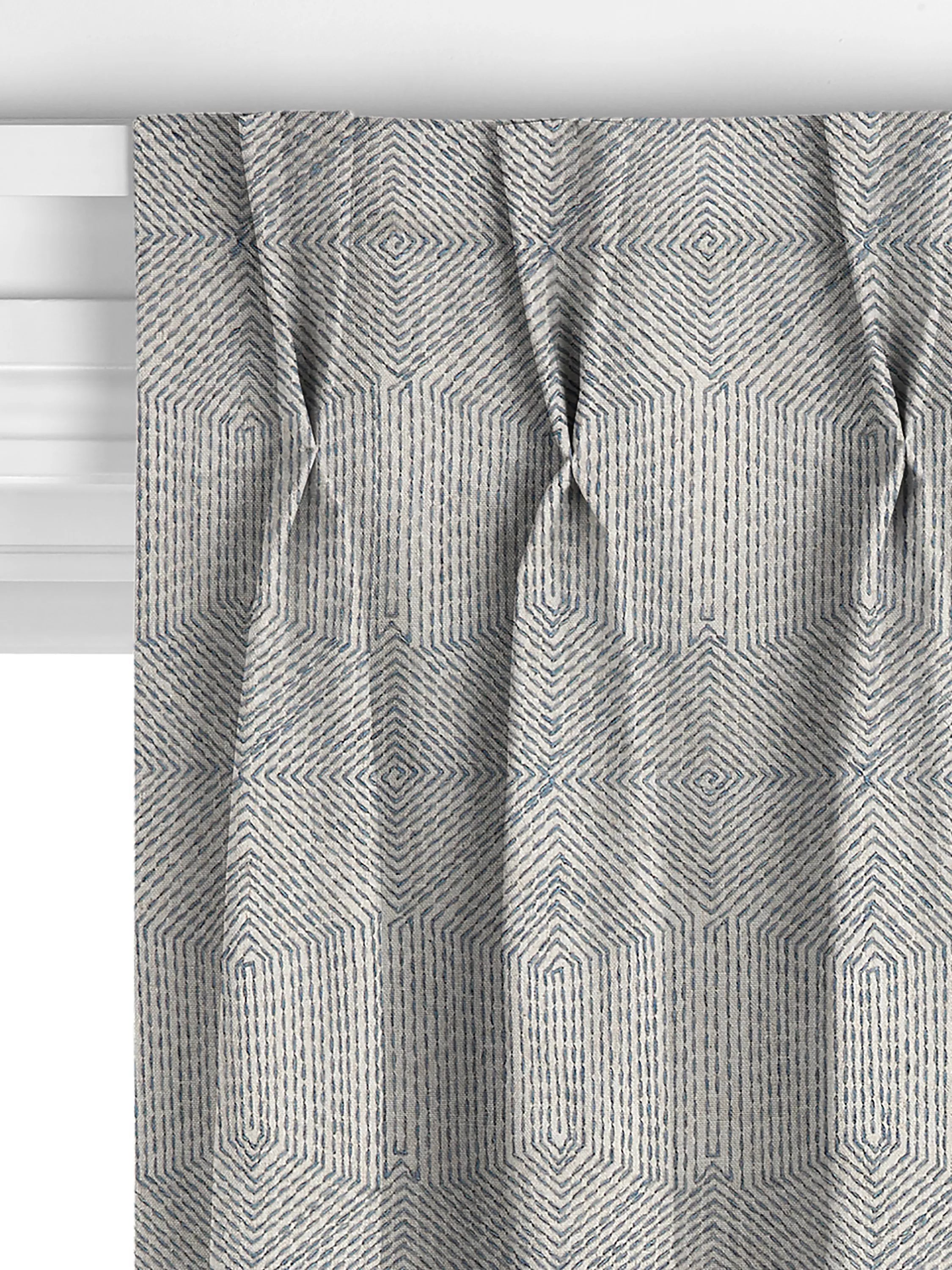 John Lewis Flax Embroidery Lake Blue curtains, imported from the UK