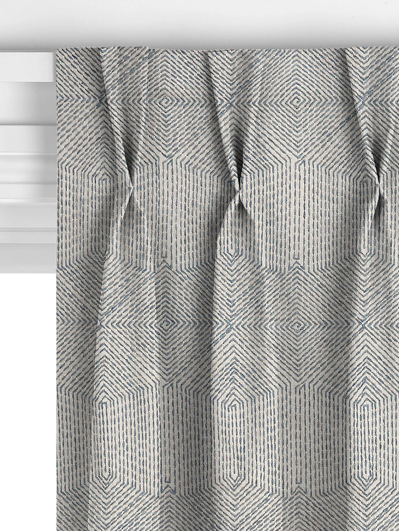 John Lewis Flax Embroidery Lake Blue curtains, imported from the UK