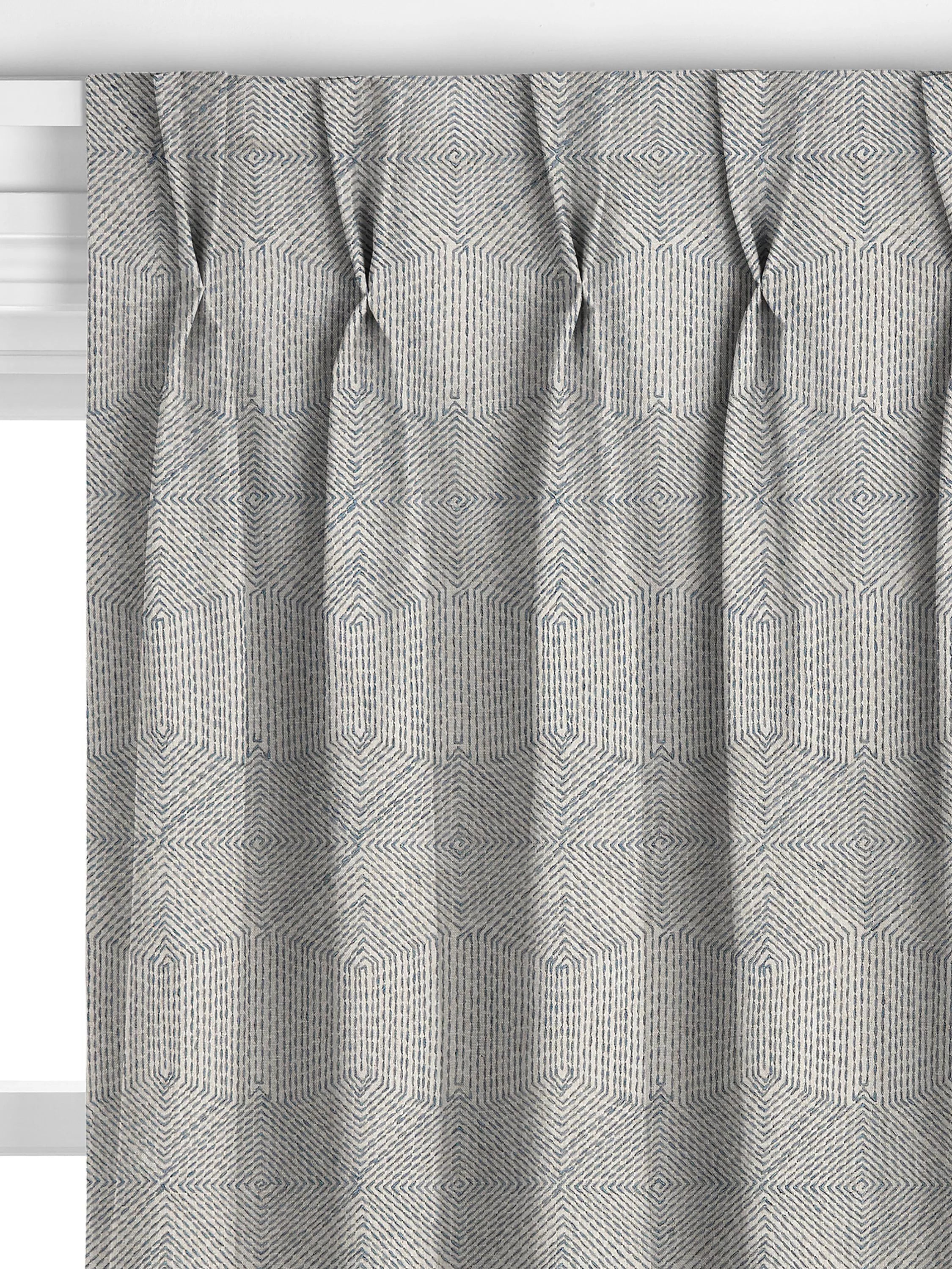 John Lewis Flax Embroidery Lake Blue curtains, imported from the UK