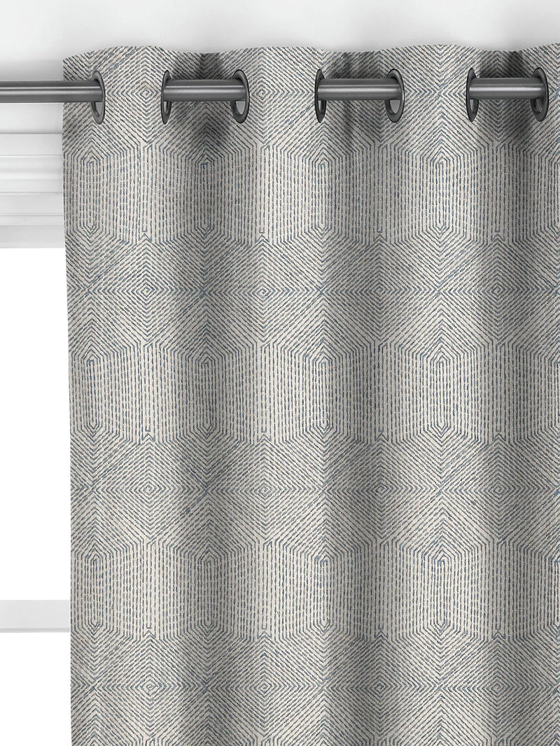 John Lewis Flax Embroidery Lake Blue curtains, imported from the UK