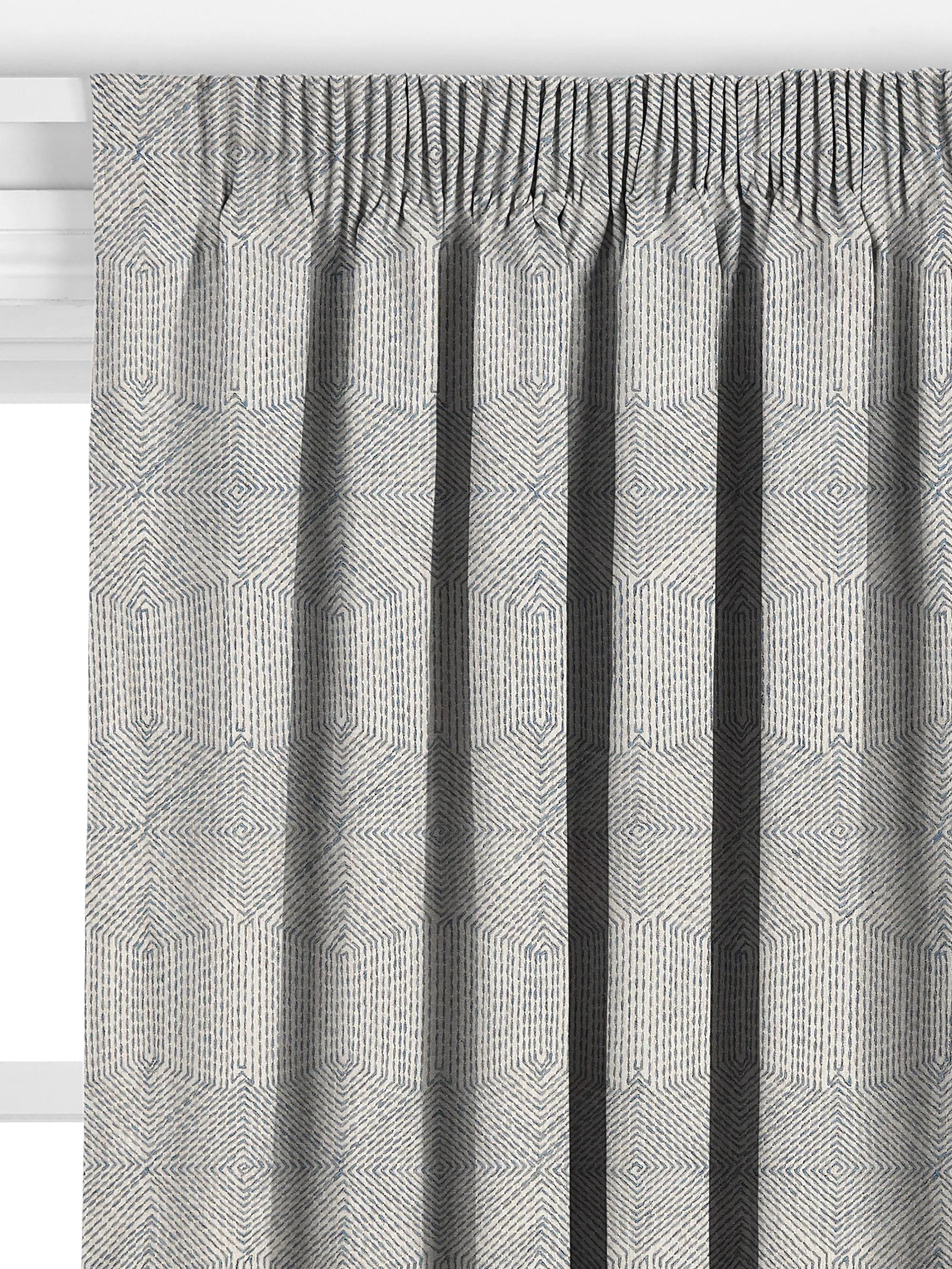 John Lewis Flax Embroidery Lake Blue curtains, imported from the UK
