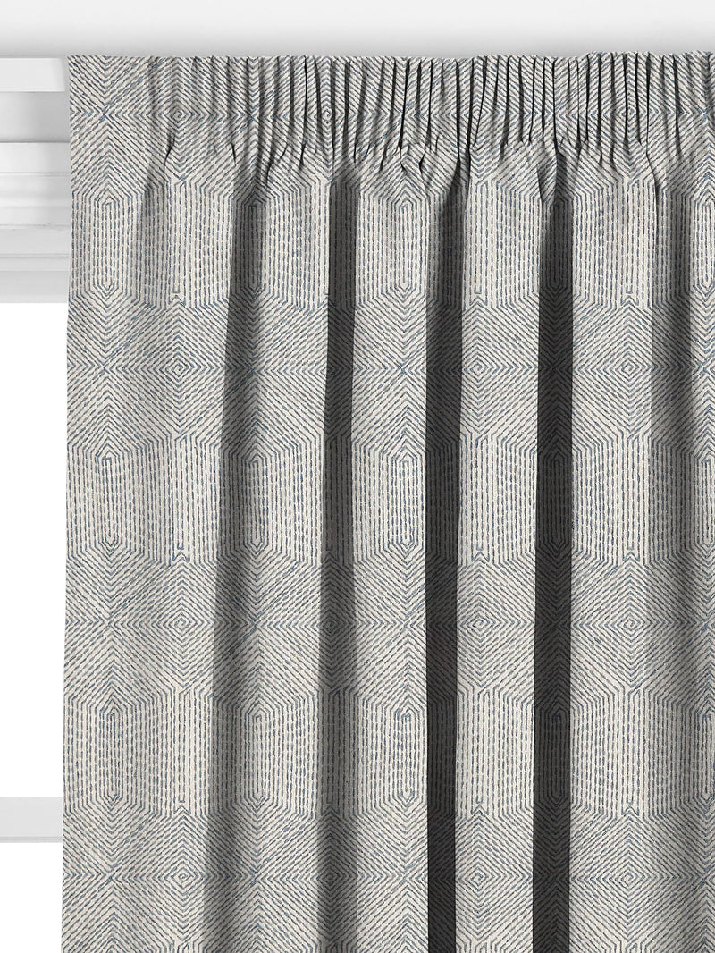 John Lewis Flax Embroidery Lake Blue curtains, imported from the UK