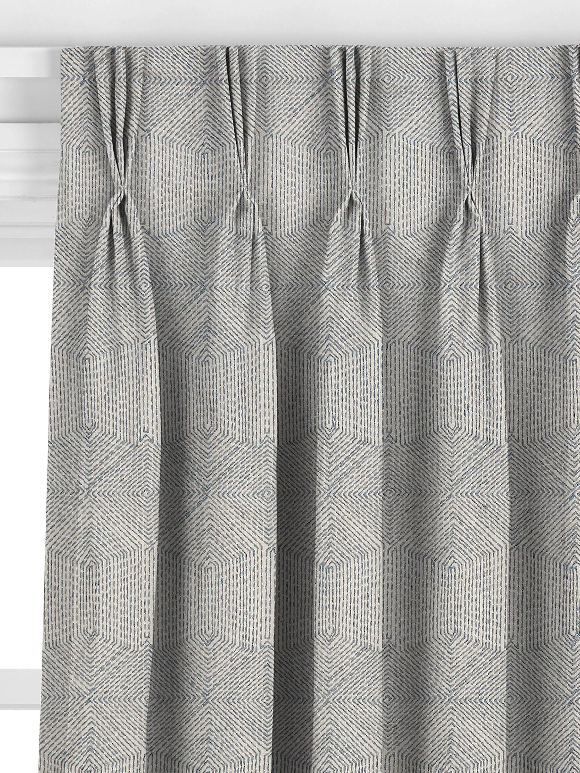 John Lewis Flax Embroidery Lake Blue curtains, imported from the UK