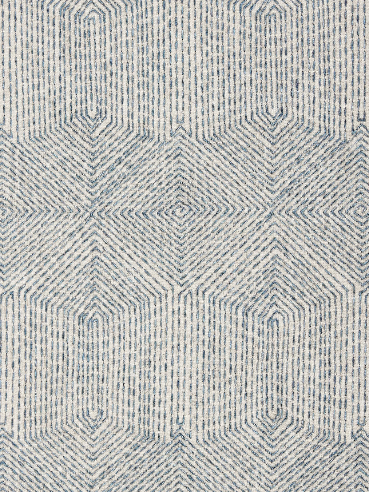 Rideaux John Lewis Flax Embroidery bleu lac, importés du Royaume-Uni