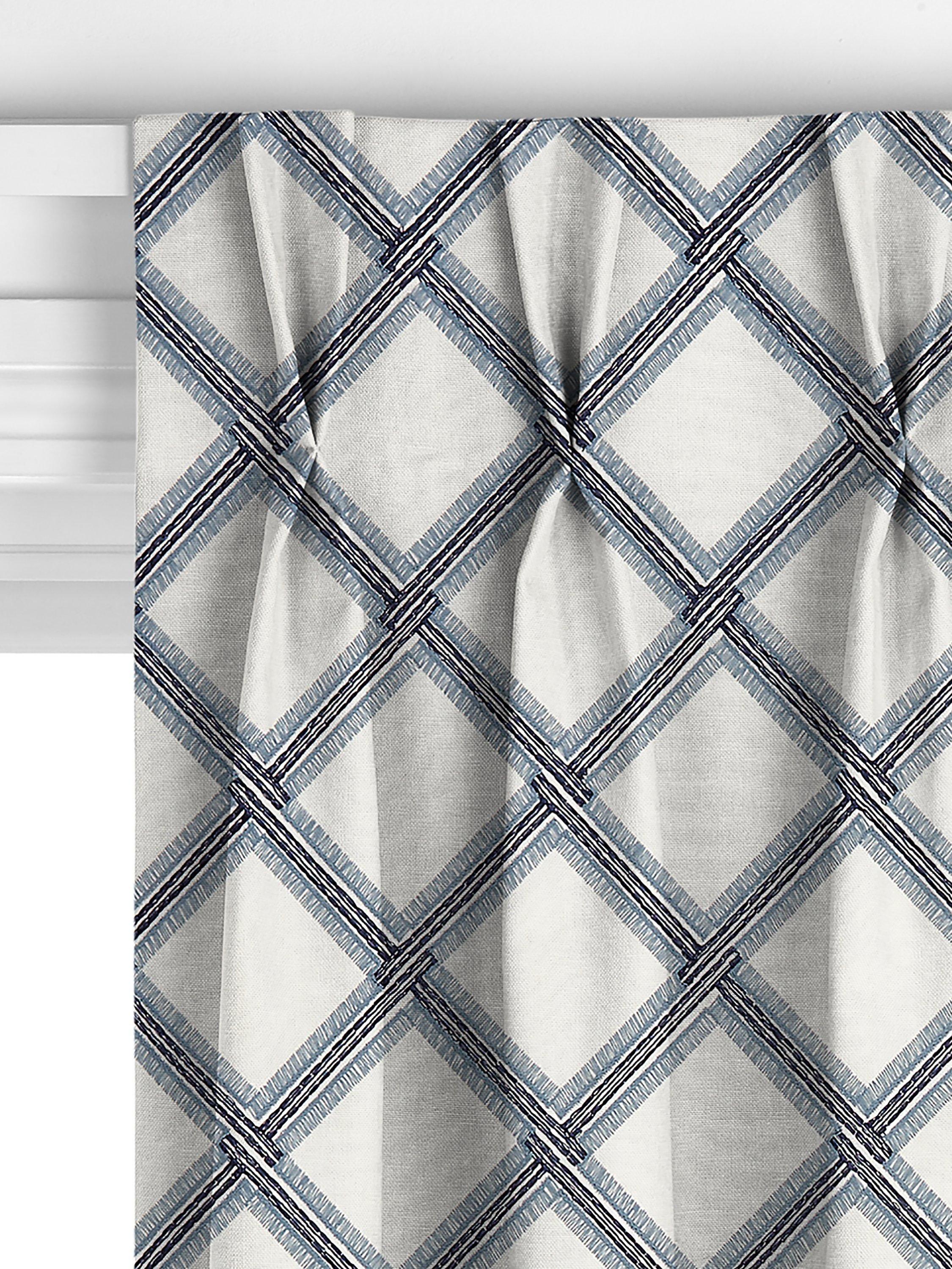 John Lewis Oakley embroidery curtain lake blue 140x140cm, imported from the UK