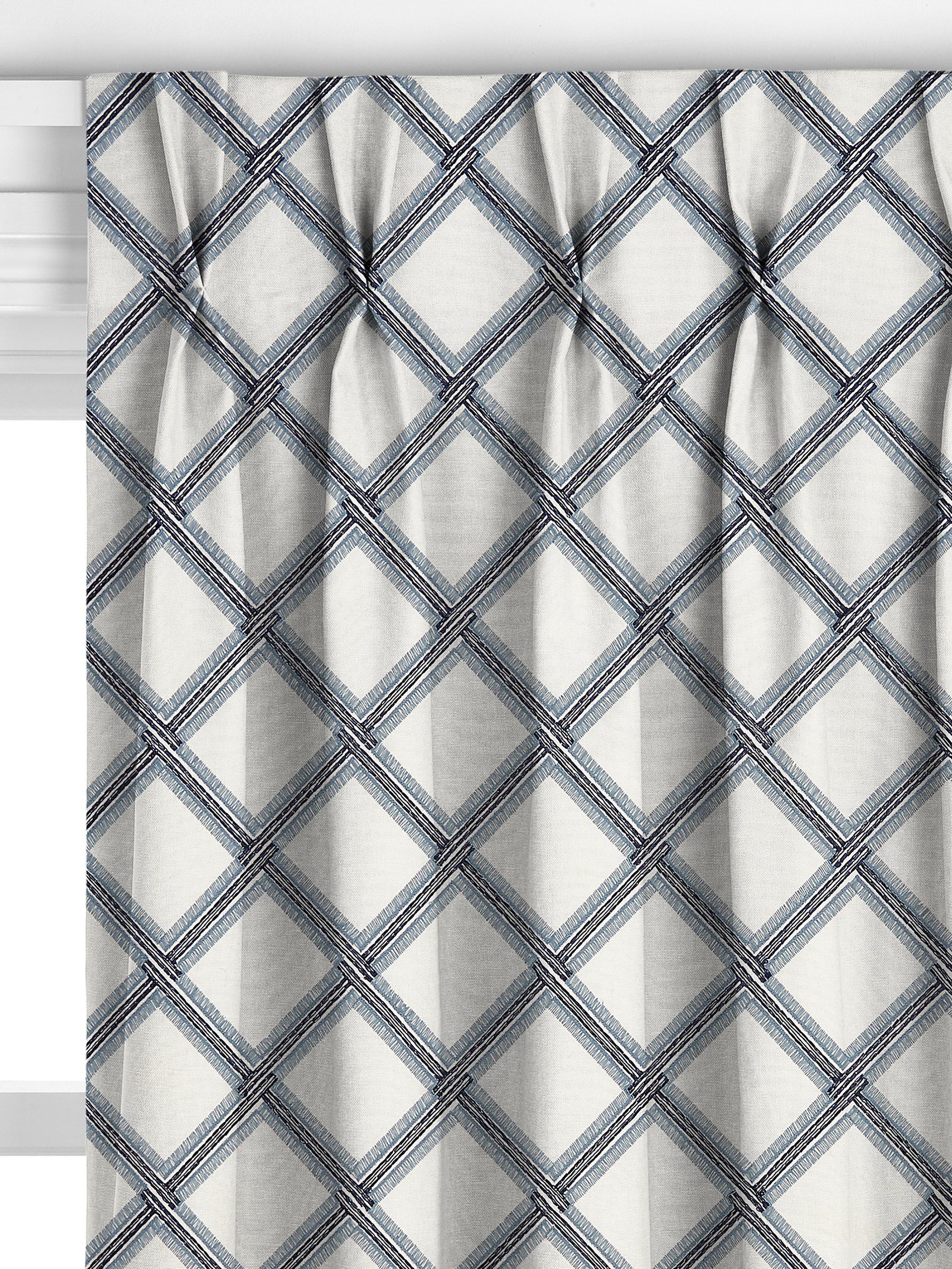 John Lewis Oakley embroidery curtain lake blue 140x140cm, imported from the UK