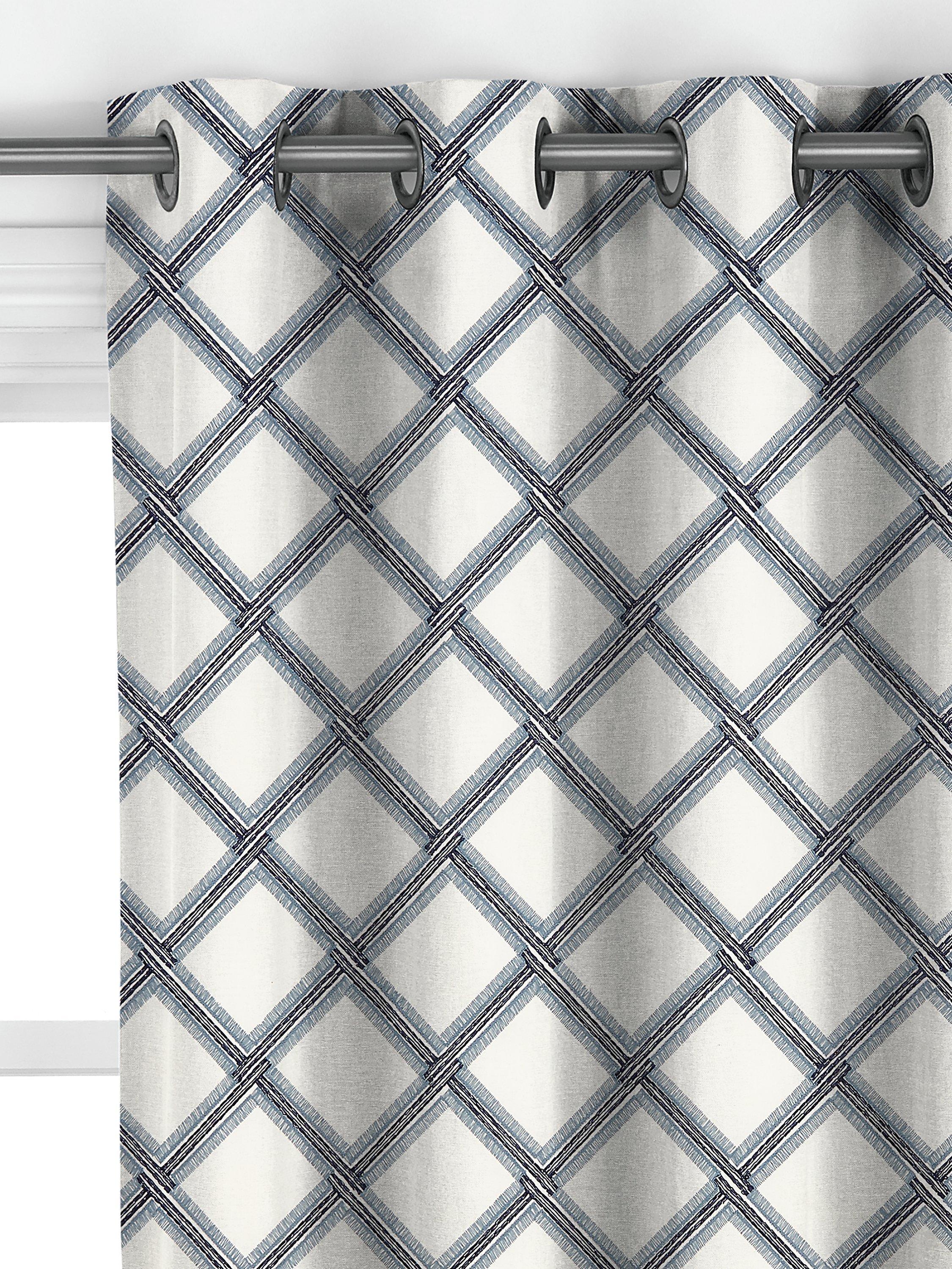 John Lewis Oakley embroidery curtain lake blue 140x140cm, imported from the UK