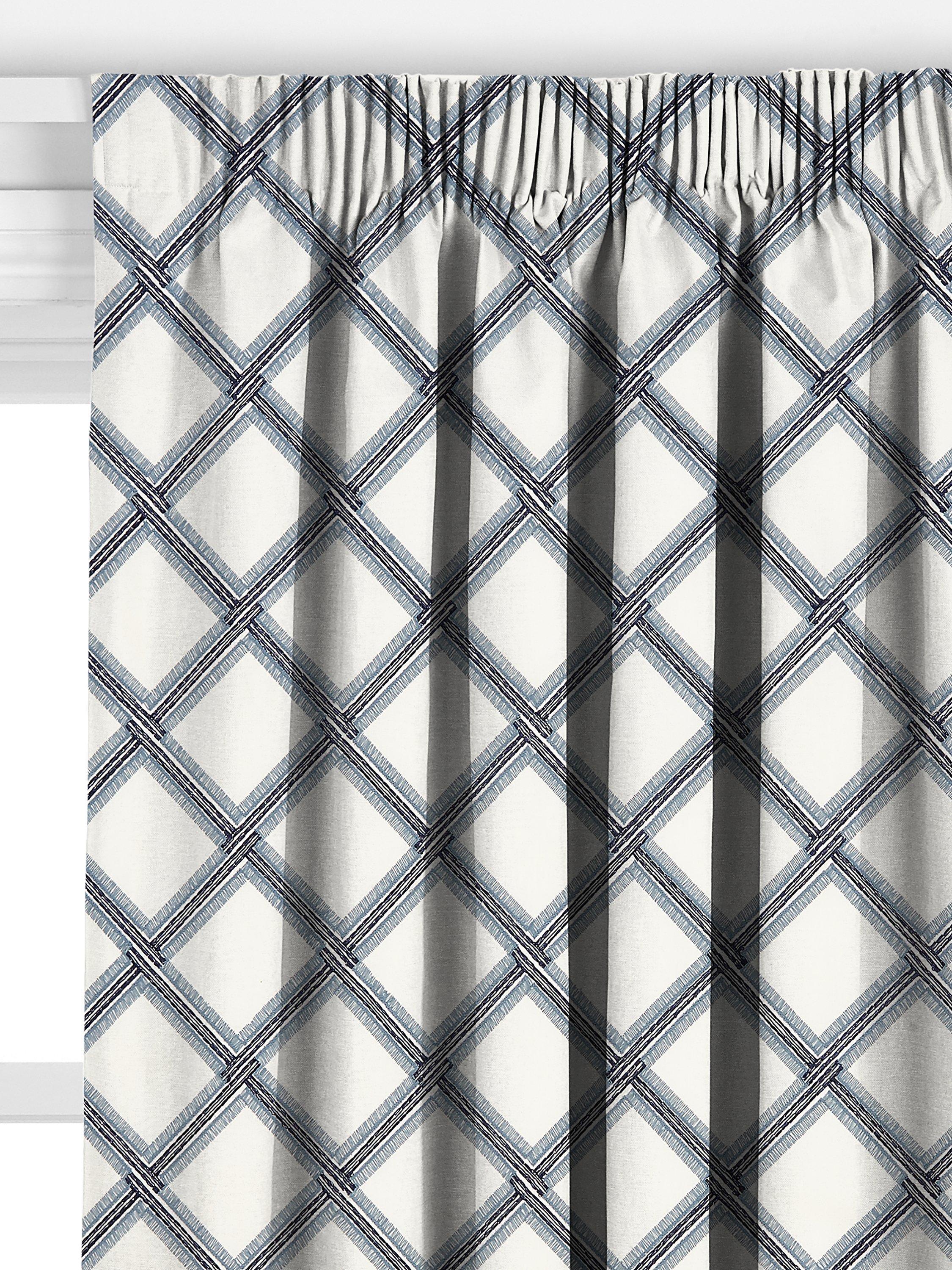 John Lewis Oakley embroidery curtain lake blue 140x140cm, imported from the UK
