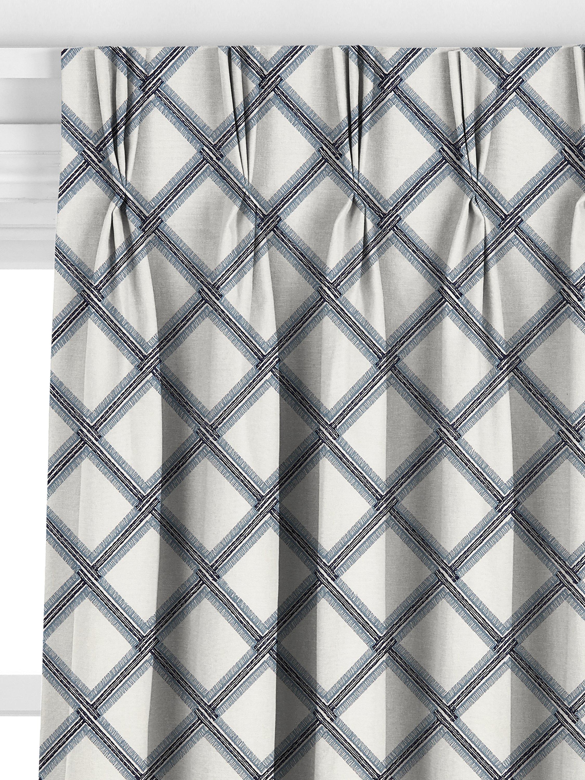 John Lewis Oakley embroidery curtain lake blue 140x140cm, imported from the UK