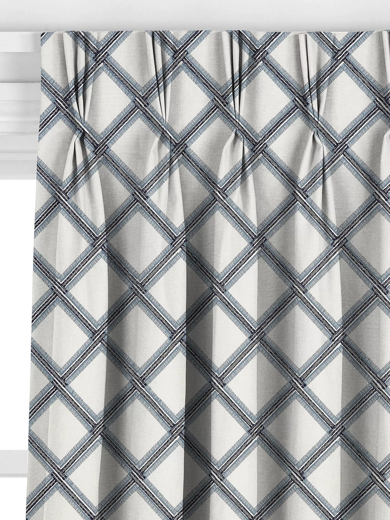 John Lewis Oakley embroidery curtain lake blue 140x140cm, imported from the UK