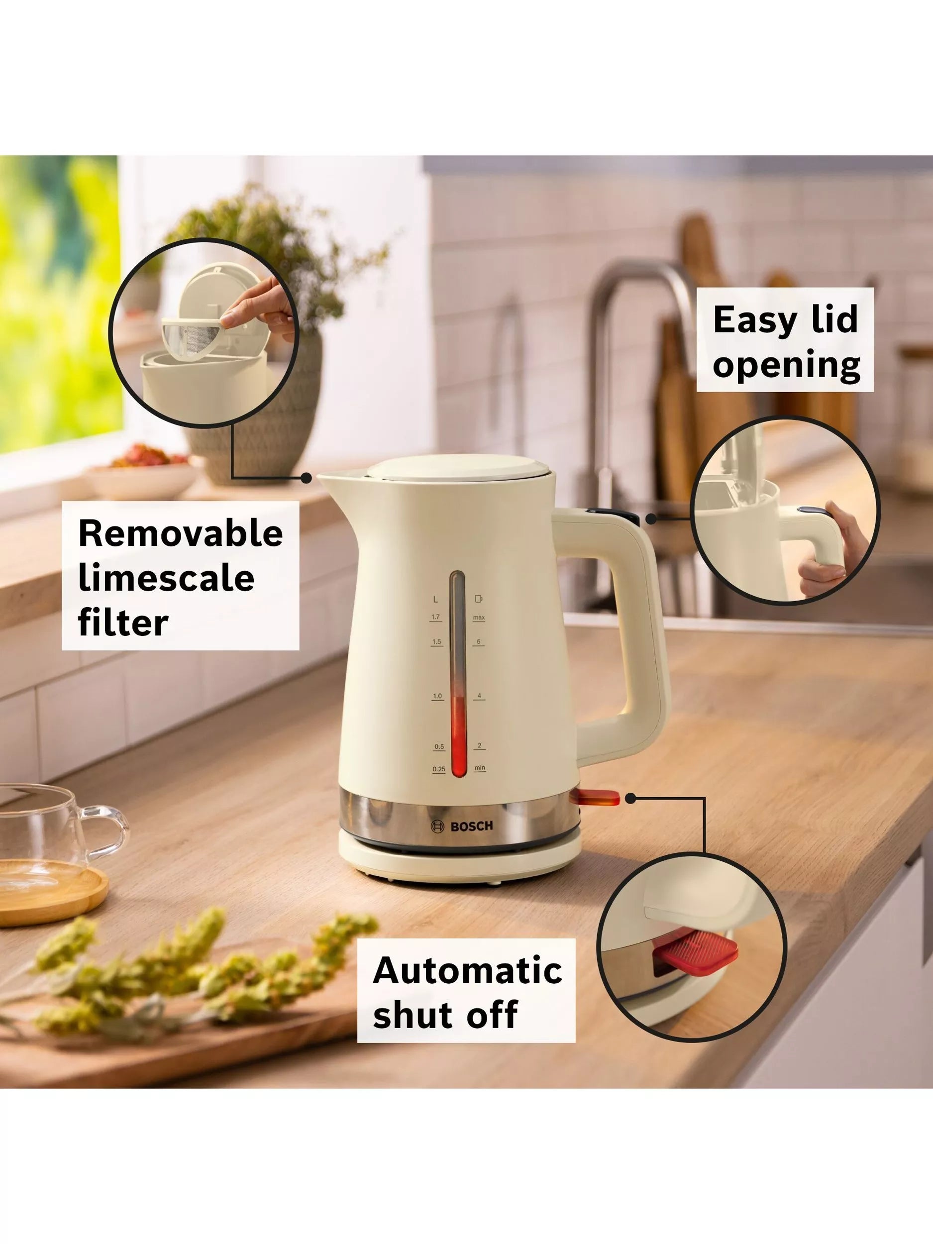 Bosch MyMoment Serene Electric Kettle 1.7L - British product