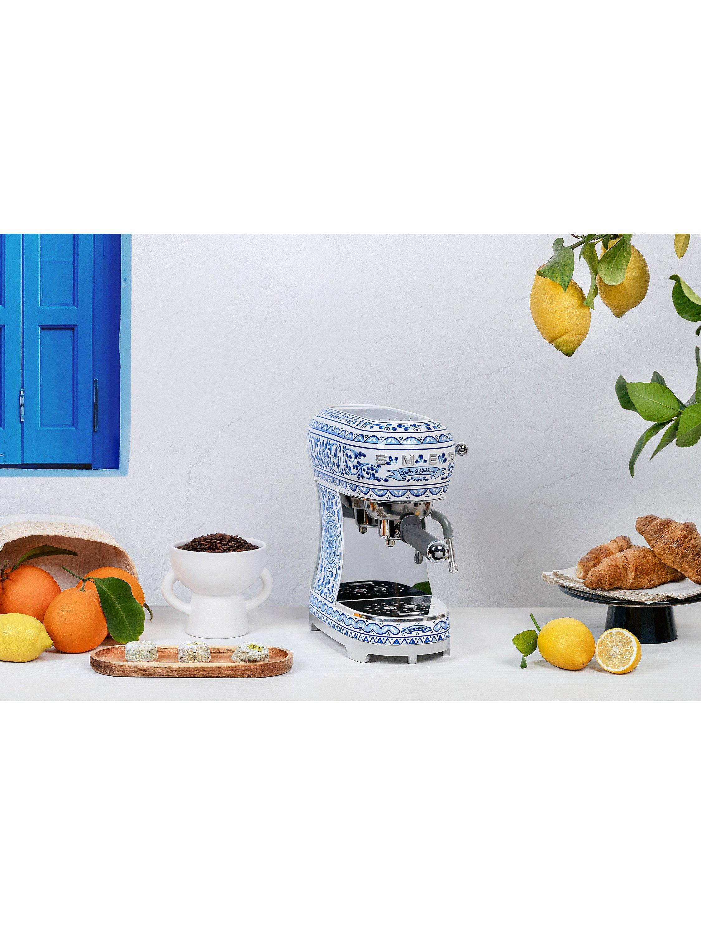 Smeg Dolce & Gabbana Blue/White espresso machine (British brand)