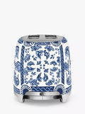 Smeg blue and white two-slot toaster with Mediterraneo design (British brand)