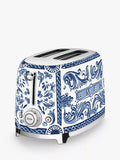 Smeg blue and white two-slot toaster with Mediterraneo design (British brand)