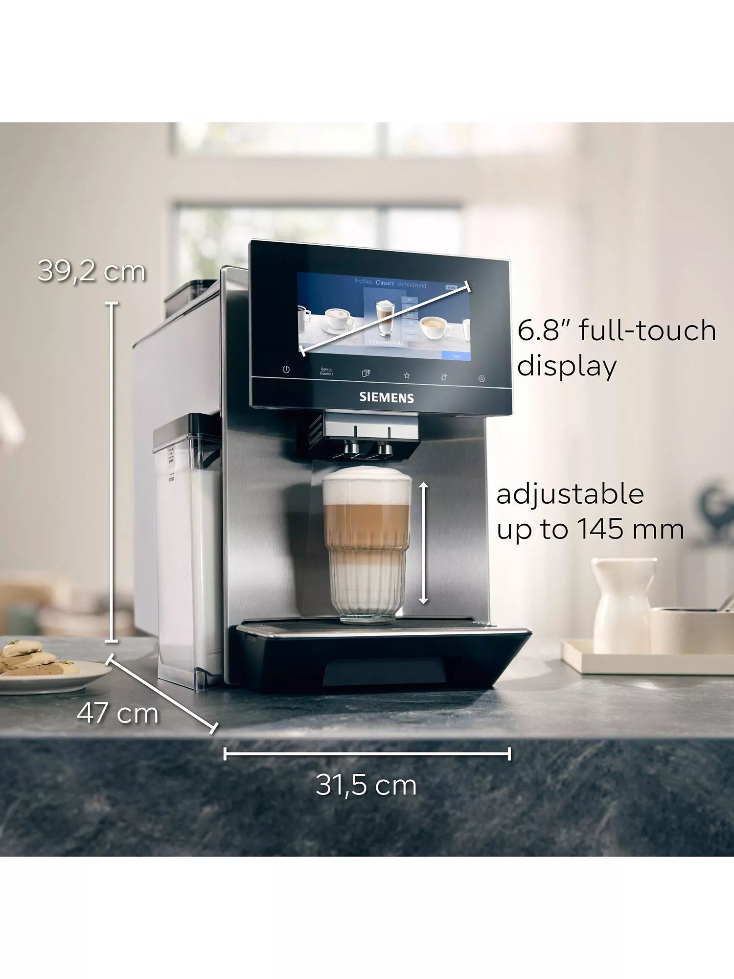 Siemens EQ900 bean to cup coffee machine stainless steel (British brand)
