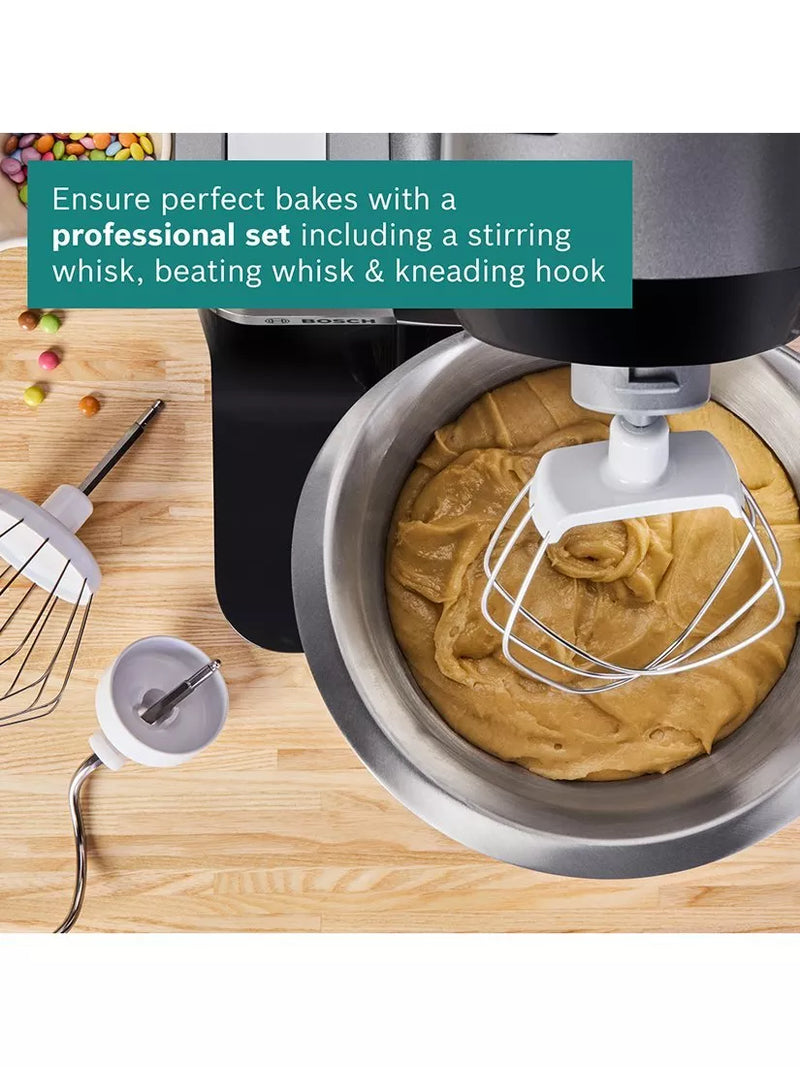 Bosch stand mixer 7-in-1 black with juicer and shredder, UK version