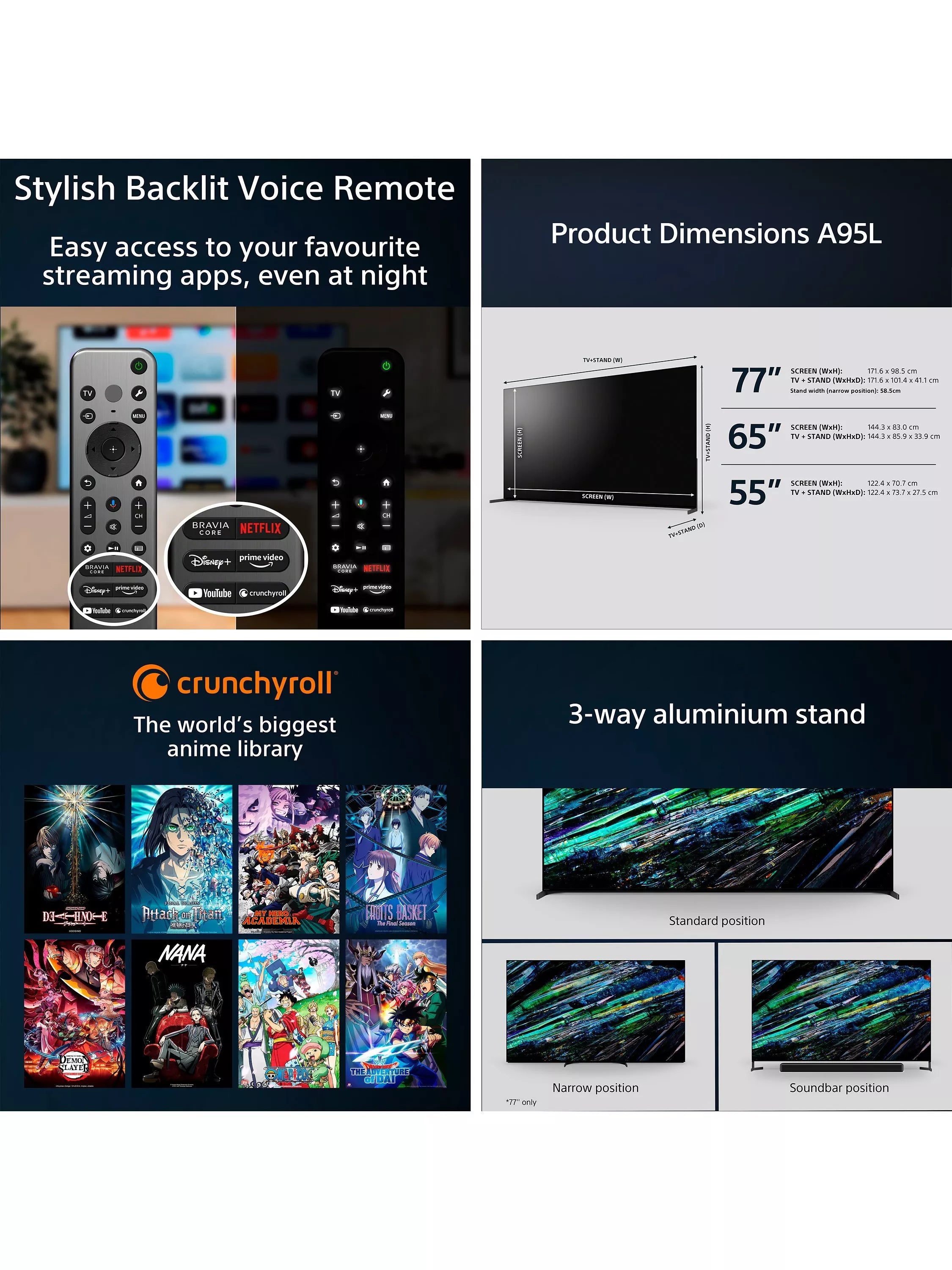Sony A95L QD-OLED 77-inch smart TV - British product