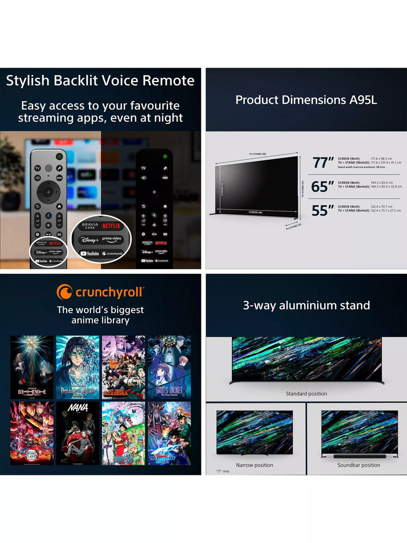 Sony A95L QD-OLED 77-inch smart TV - British product