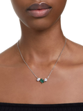 Swarovski crystal pendant necklace silver green - British product