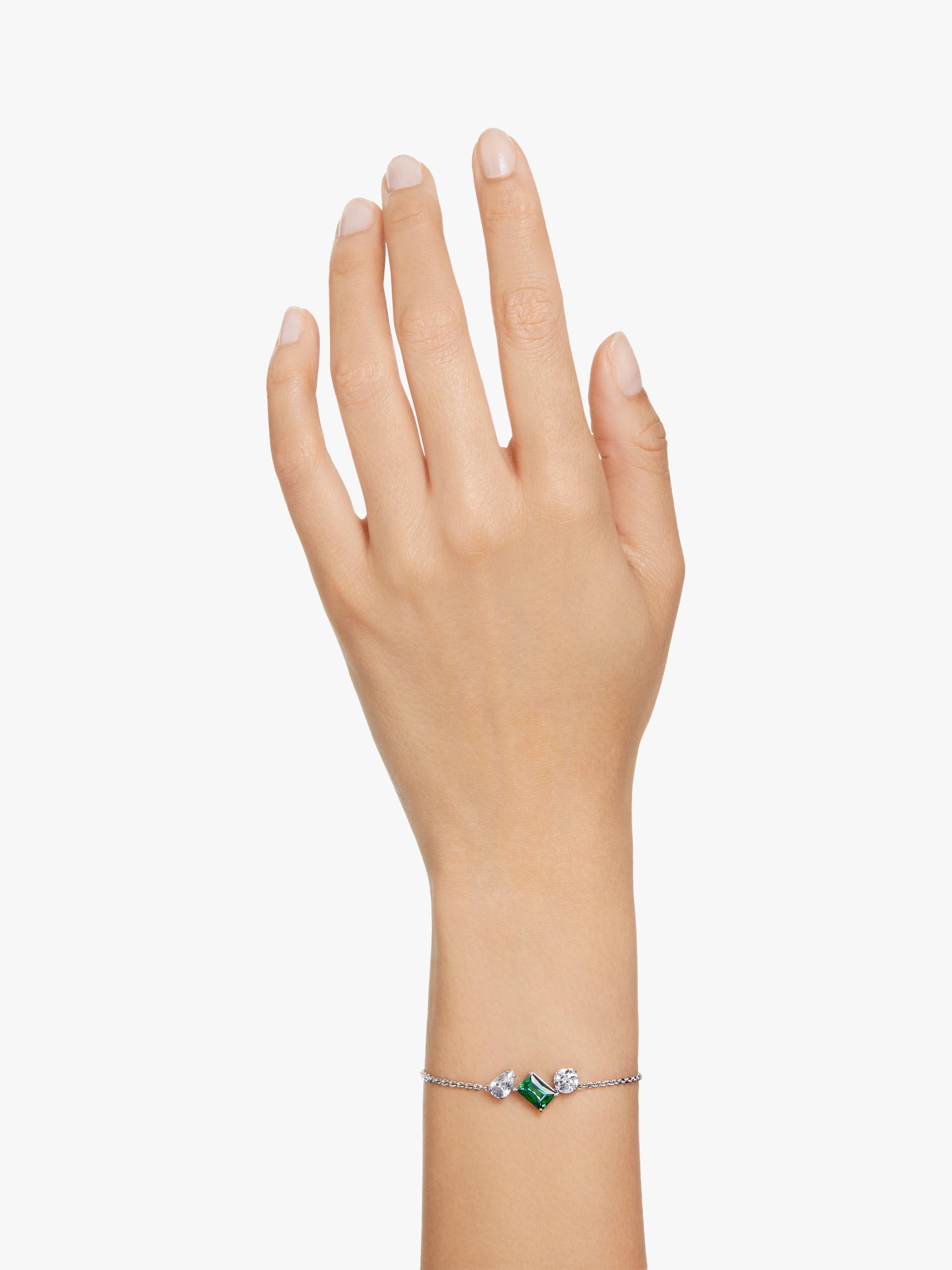 Swarovski Mesmera krystall armbånd sølv grønn, importert fra Storbritannia