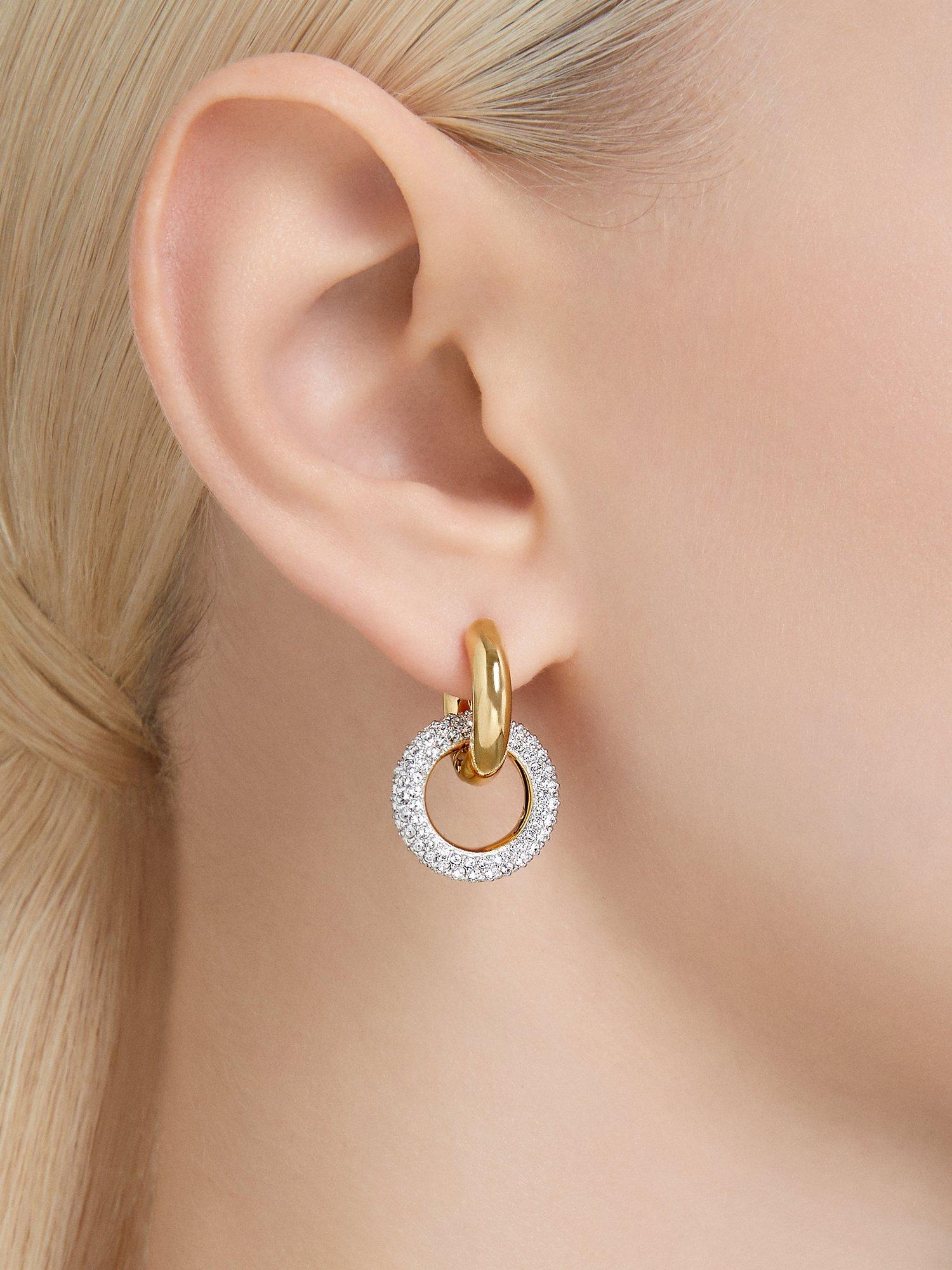 Swarovski krystall ringøredobber gullbelagt - Britisk produkt