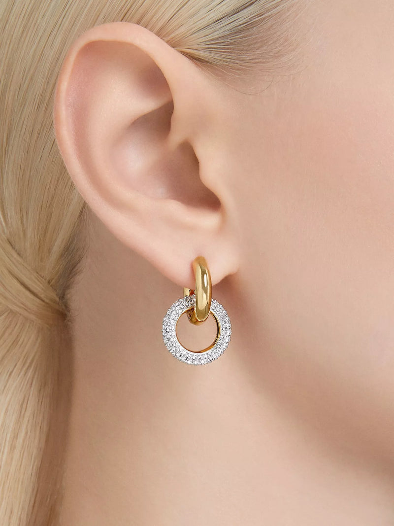 Swarovski crystal hoop earrings gold plated - British product