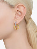Swarovski crystal hoop earrings gold plated - British product