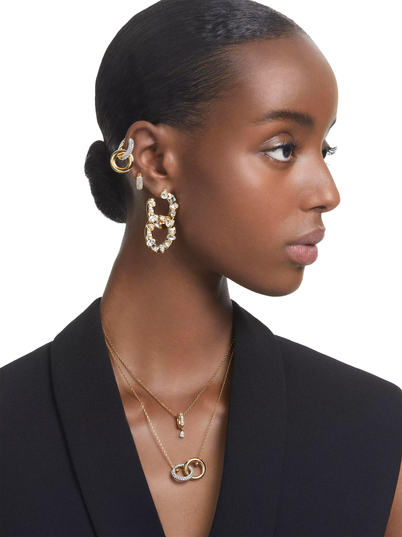 Swarovski crystal hoop earrings gold plated - British product