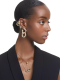 Swarovski crystal hoop earrings gold plated - British product