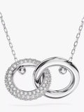 Swarovski Dextera krystall-sammenlåsende sirkelanheng Halskjede 38-45 cm