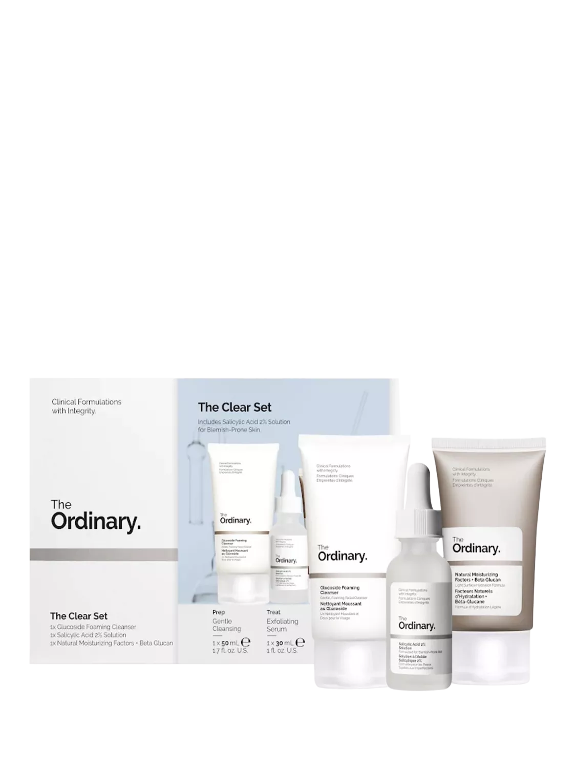 The Ordinary Clear Set for Blemish-Prone Skin Skincare Gift Set (British brand)