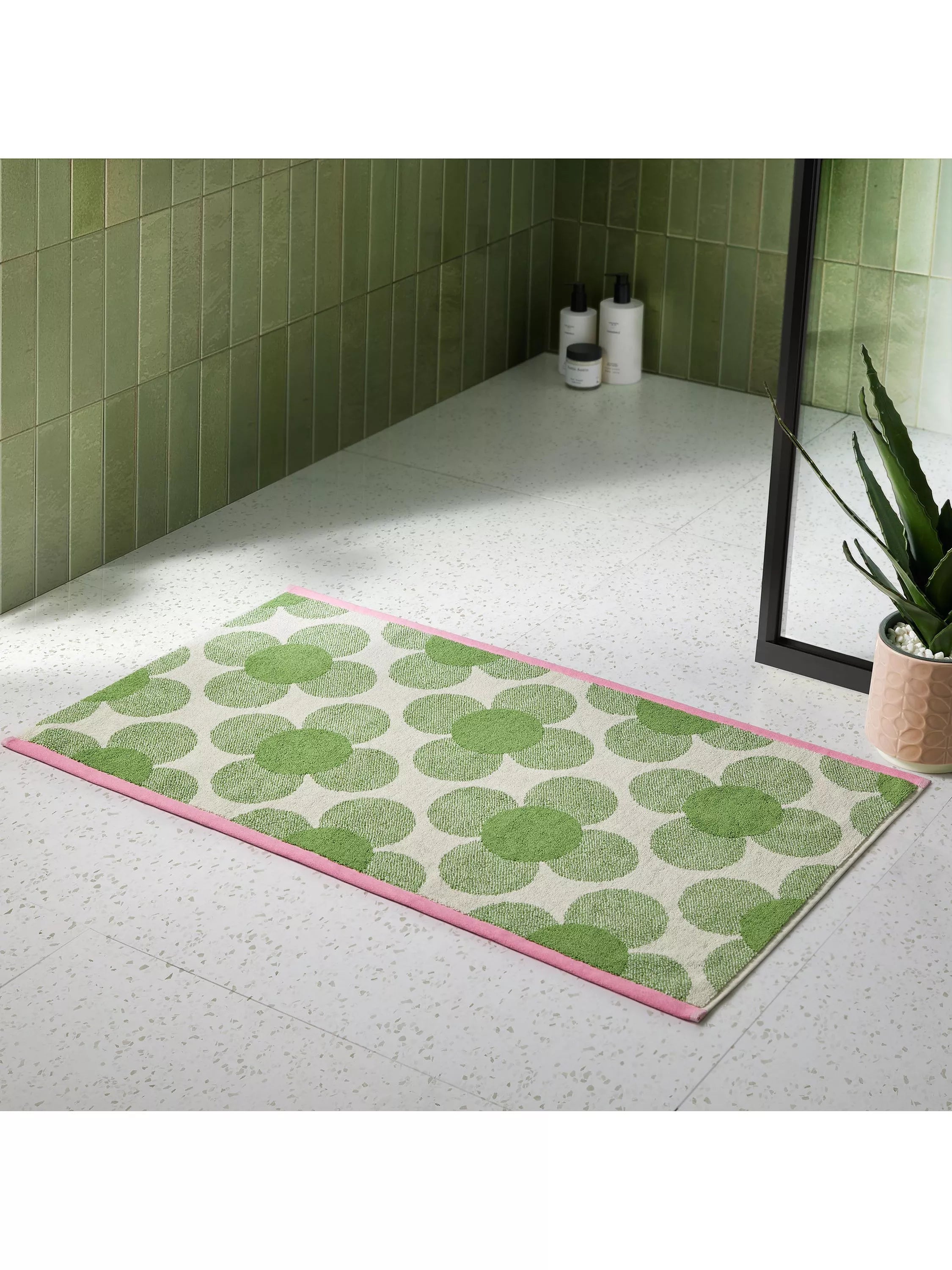 Orla Kiely retro flower bath mat, imported from the UK