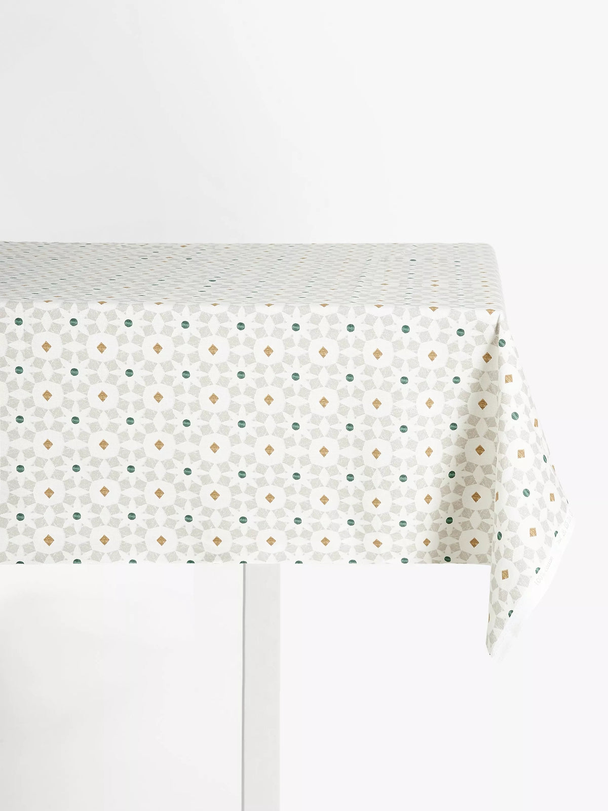 John Lewis Terra Tile oilcloth tablecloth fabric putty, UK version
